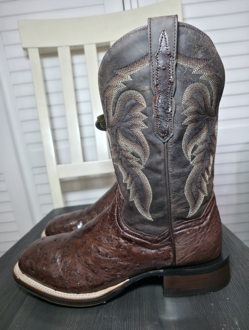 Dan Post Alamosa Ostrich Cowboy Certified Boots DP3875 Men's Size 9.5 D